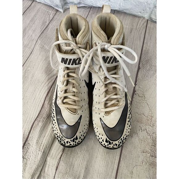 Nike fastflex boys youth 5 football cleats w/high ankle support white/grey - Picture 8 of 10